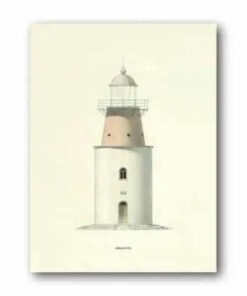 Fyren på Hållö byggdes om och höjdes med en konformad järnkonstruktion år 1868, samtidigt som ljusstyrkan ökades tack vare installation av en linsapparat. Fyrplatsen avbemannades 1969. Ritning: G E Höjer 1867. Granskad av Gustaf von Heidenstam. Chef över arbetet: C Fr Carlsson.